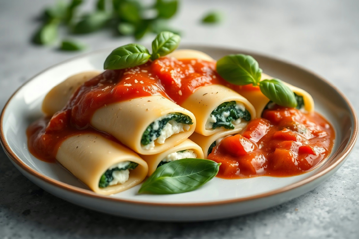 Cannelloni con ricotta e spinaci